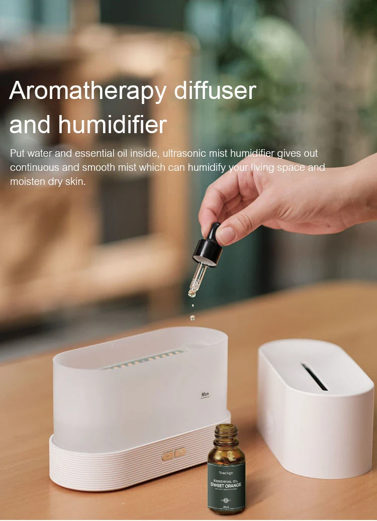 3D Fire Flame Aroma Diffuser 180ml Portable Humidifier Fire Diffuser Mini Flame Air Diffuser