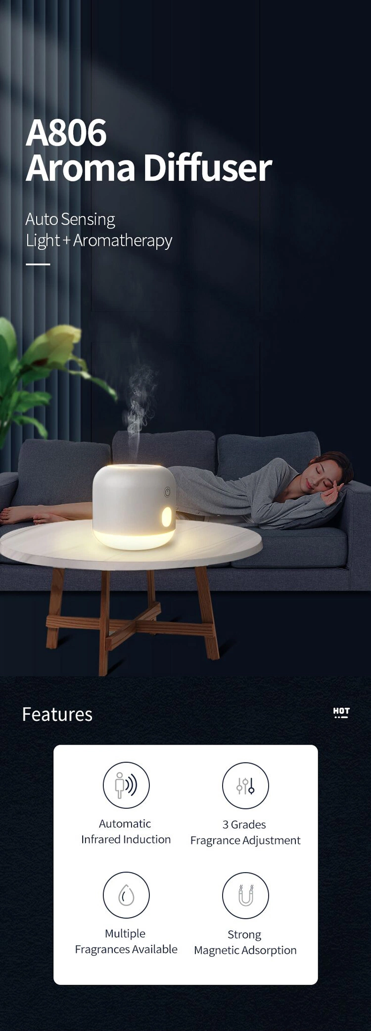 Scenta Electric LED Light Plastic Aroma Diffuser House Air Scent Diffuser System Waterless Nebulizing Essential Oil Diffuser